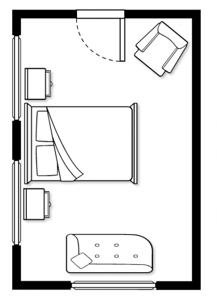 Графический план комнаты. Рисуем план спальни. варианты планировок10