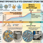 Как цемент набирает прочность и что означают сроки твердения