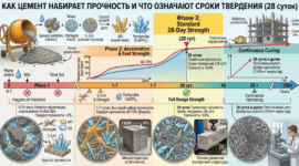 Как цемент набирает прочность и что означают сроки твердения